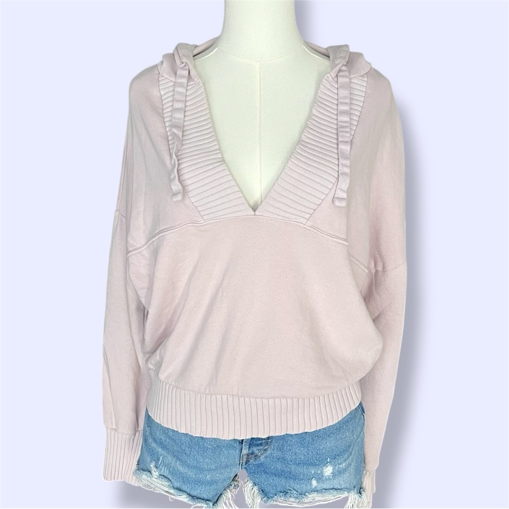 Aerie Down-To-Earth Cropped Henley Hoodie